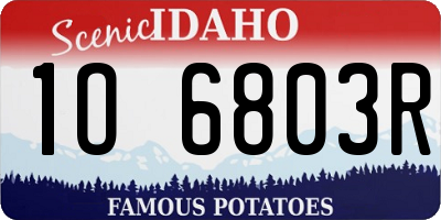 ID license plate 1O6803R