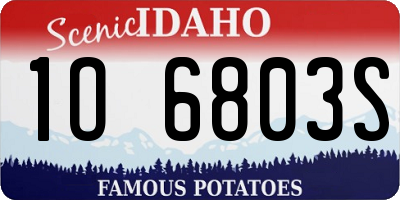 ID license plate 1O6803S