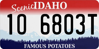 ID license plate 1O6803T