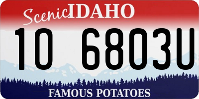 ID license plate 1O6803U