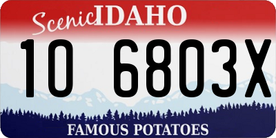 ID license plate 1O6803X