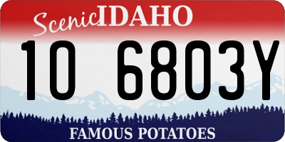 ID license plate 1O6803Y