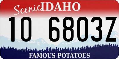 ID license plate 1O6803Z