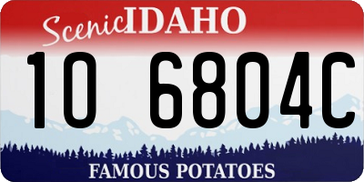 ID license plate 1O6804C