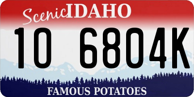 ID license plate 1O6804K