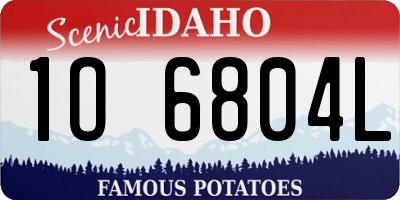 ID license plate 1O6804L