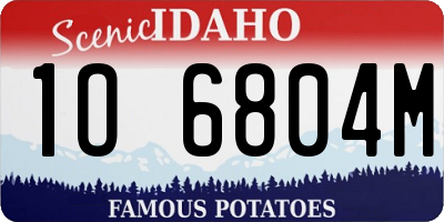 ID license plate 1O6804M