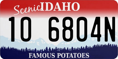 ID license plate 1O6804N