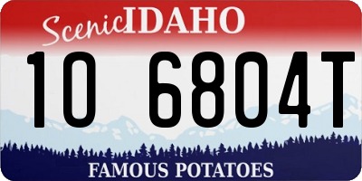 ID license plate 1O6804T