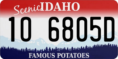 ID license plate 1O6805D