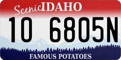 ID license plate 1O6805N