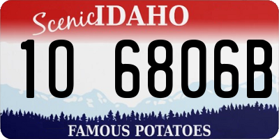 ID license plate 1O6806B