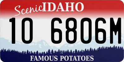 ID license plate 1O6806M