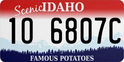 ID license plate 1O6807C
