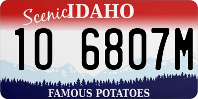 ID license plate 1O6807M