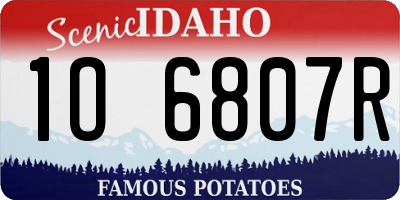 ID license plate 1O6807R