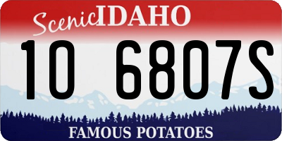 ID license plate 1O6807S