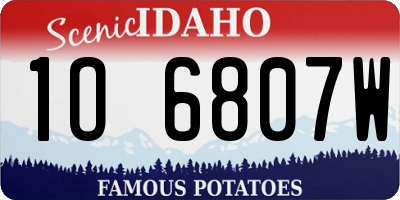 ID license plate 1O6807W