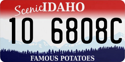 ID license plate 1O6808C