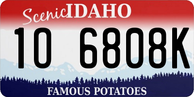 ID license plate 1O6808K