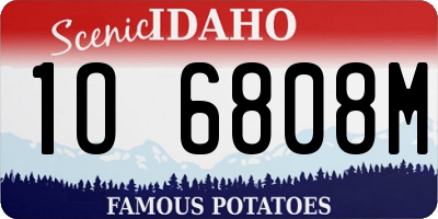 ID license plate 1O6808M