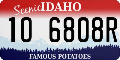 ID license plate 1O6808R