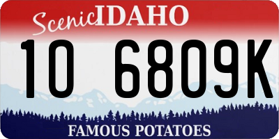 ID license plate 1O6809K