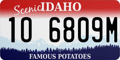 ID license plate 1O6809M