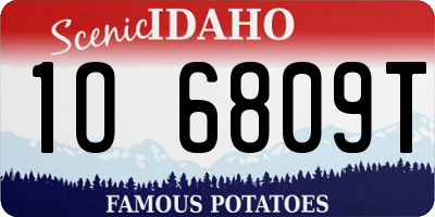 ID license plate 1O6809T