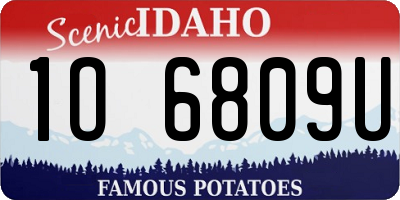 ID license plate 1O6809U