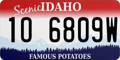 ID license plate 1O6809W