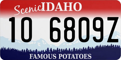 ID license plate 1O6809Z