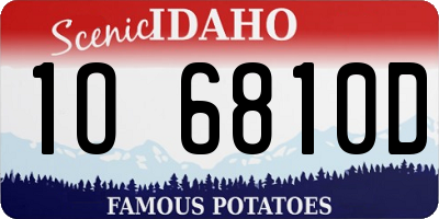ID license plate 1O6810D