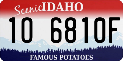 ID license plate 1O6810F
