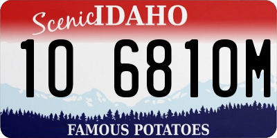 ID license plate 1O6810M