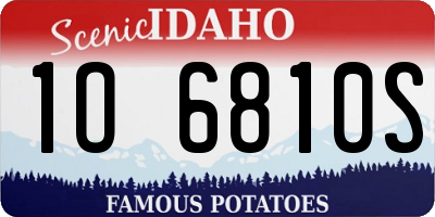 ID license plate 1O6810S