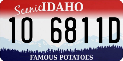 ID license plate 1O6811D