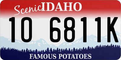 ID license plate 1O6811K
