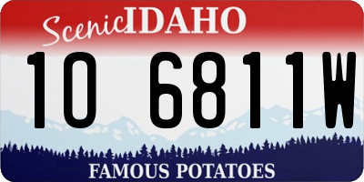 ID license plate 1O6811W