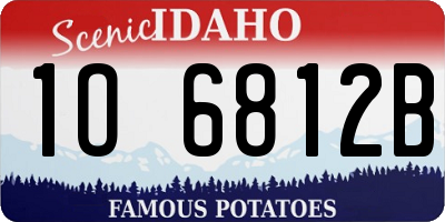 ID license plate 1O6812B