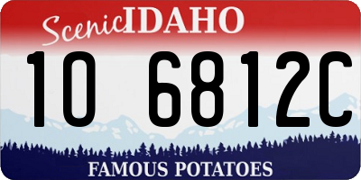 ID license plate 1O6812C