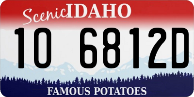ID license plate 1O6812D