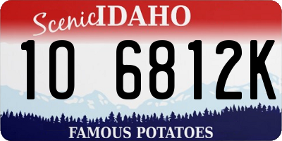 ID license plate 1O6812K
