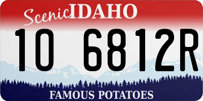 ID license plate 1O6812R
