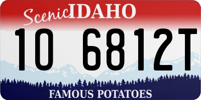 ID license plate 1O6812T