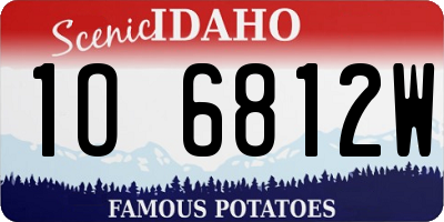 ID license plate 1O6812W
