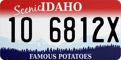 ID license plate 1O6812X