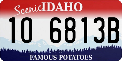 ID license plate 1O6813B