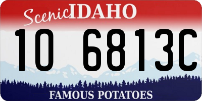 ID license plate 1O6813C