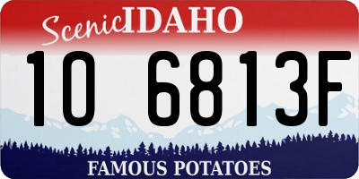 ID license plate 1O6813F